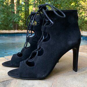 Nine West Uncensore Genuine Suede Lace-Up Stiletto Heels Sz 7.5